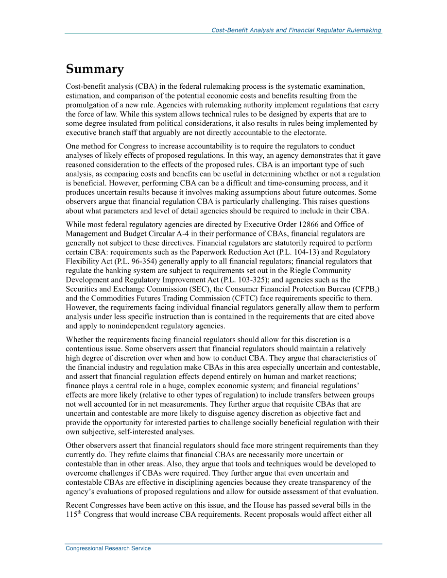 [20170511]R44813_成本效益分析与金融监管机构规则制定.pdf_第2页