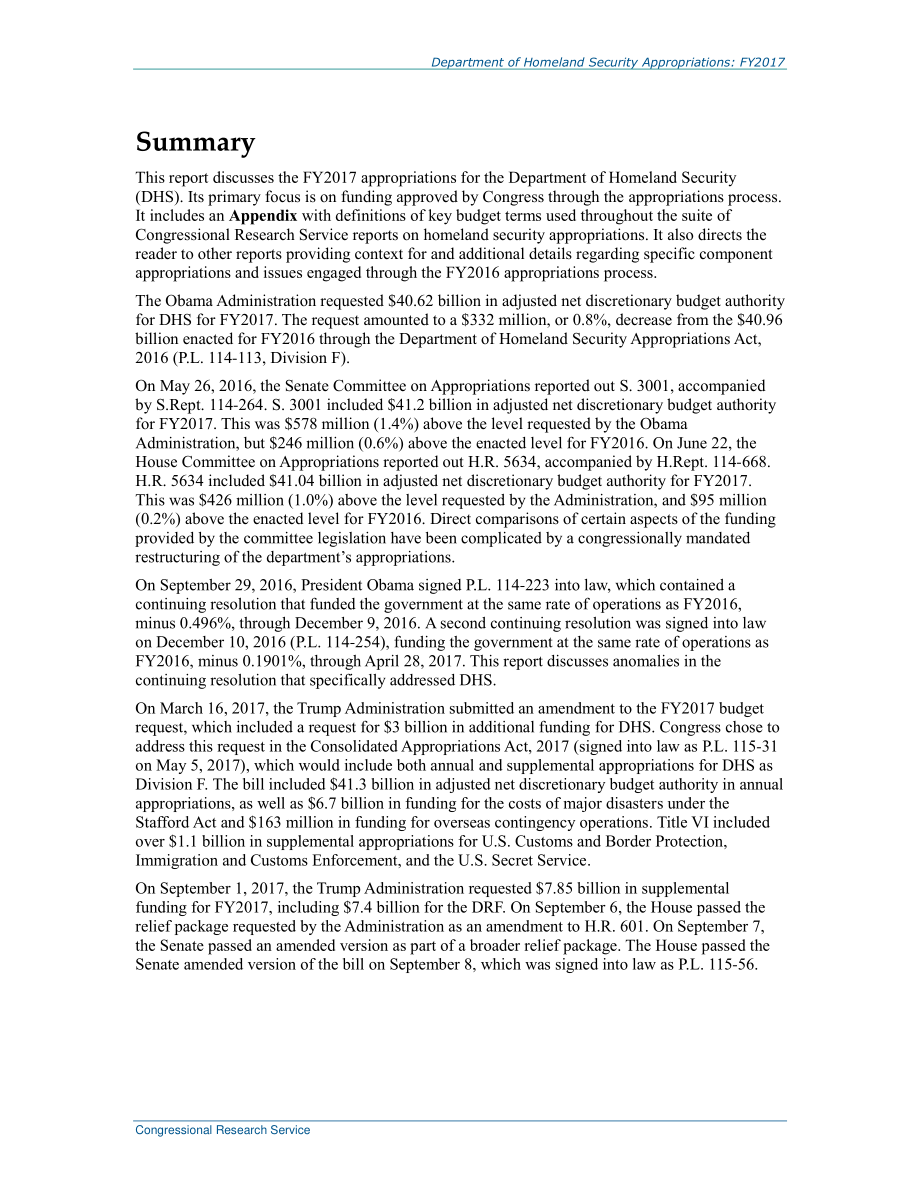 [20171004]R44621_国土安全部拨款：2017财年.pdf_第2页