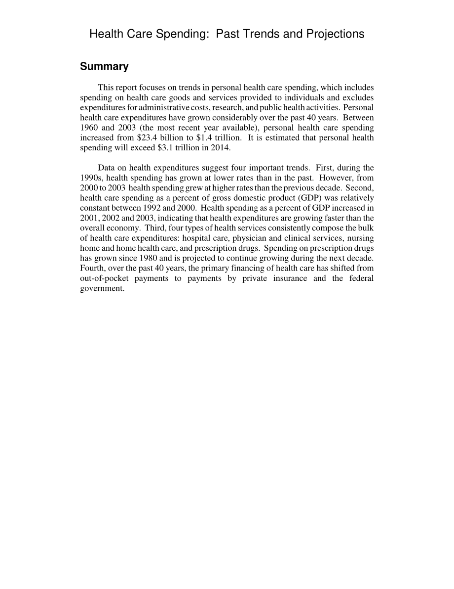 [20050617]RL31094_医疗保健支出：过去的趋势和预测.pdf_第2页