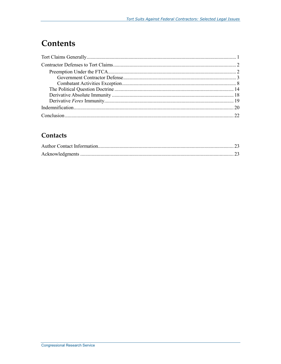 [20140331]R43462_针对联邦承包商的侵权诉讼：选定的法律问题.pdf_第3页