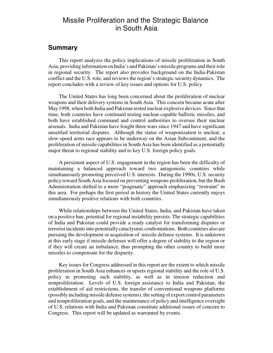 [20031017]RL32115_导弹扩散与南亚战略平衡.pdf_第2页
