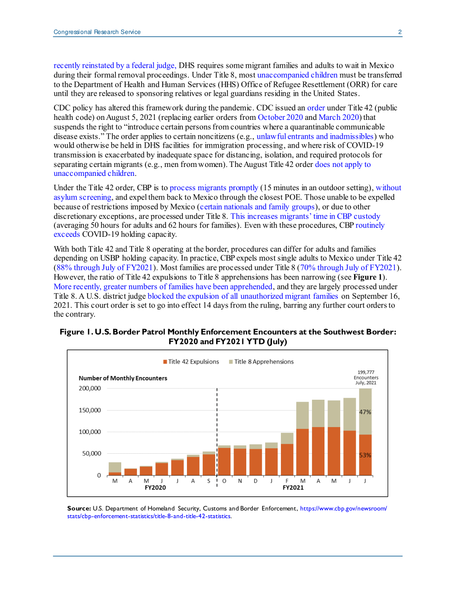 [20210920]IN11741_美国海关和边境保护局（CBP）在西南边境的2019冠状病毒疾病政策和协议 .pdf_第2页