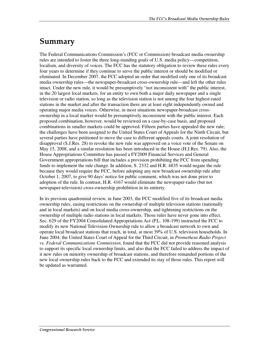 [20080808]RL34416_FCC的广播媒体所有权规则.pdf_第2页