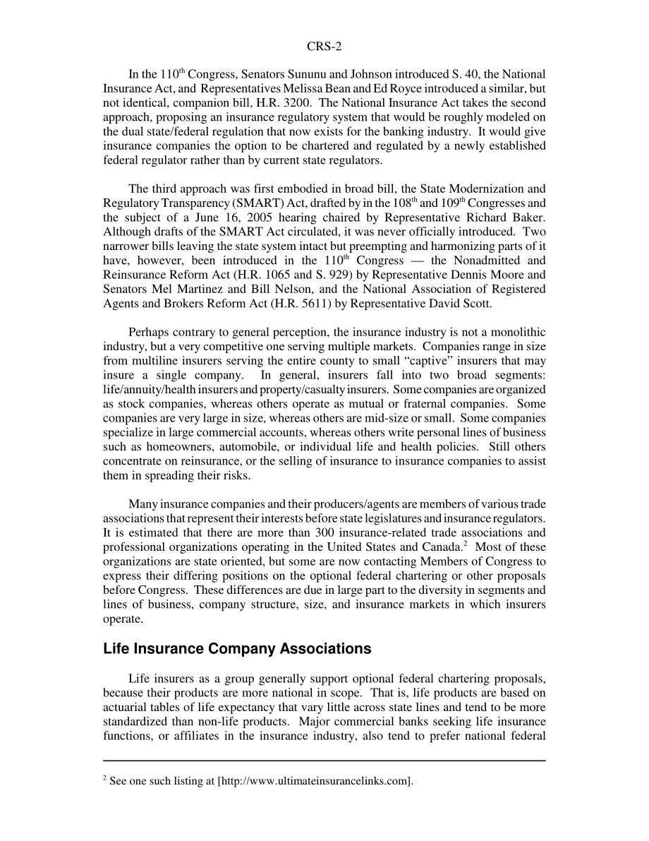 [20080407]RS21172_保险监管：主要利益集团.pdf_第2页