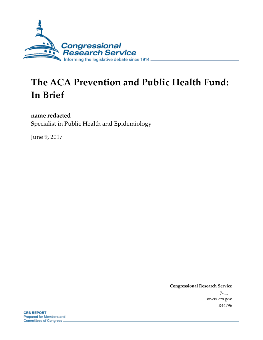 [20170609]R44796_ACA预防和公共卫生基金：简言之.pdf_第1页