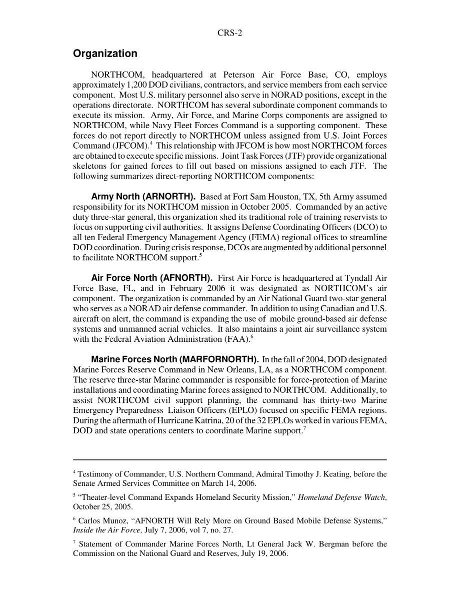 [20071011]RS21322_国土安全部：美国北方司令部角色和任务的演变.pdf_第2页