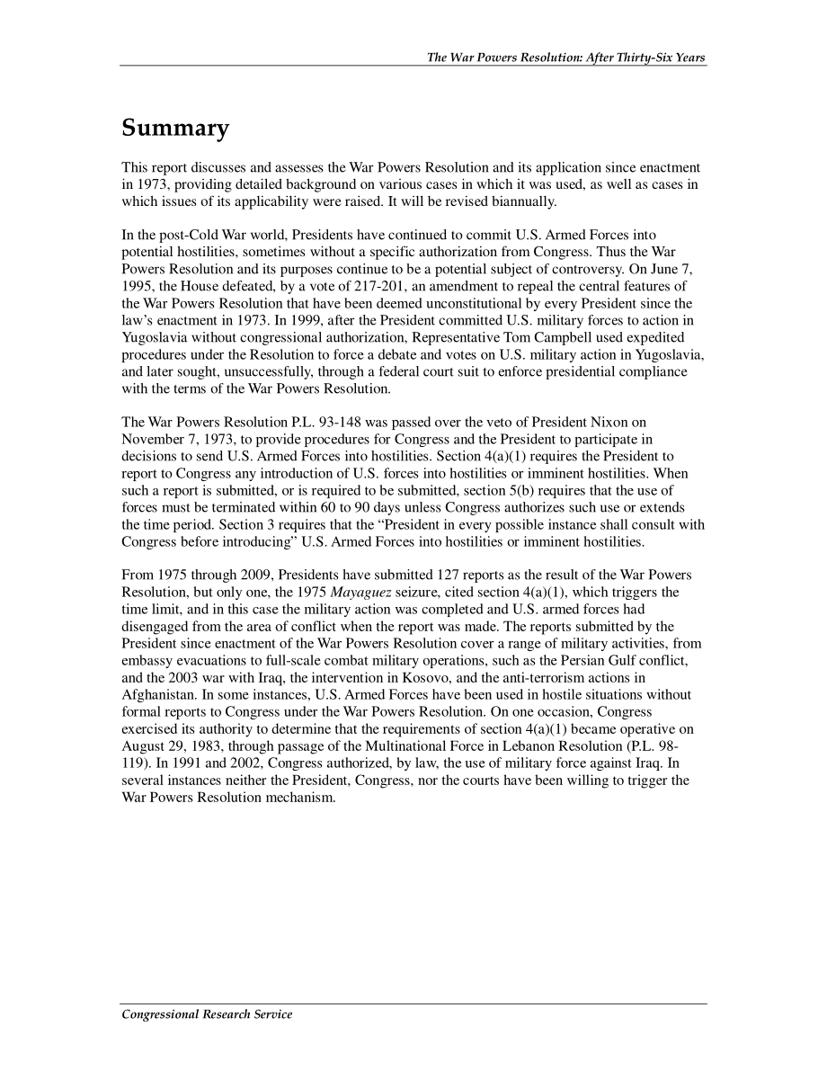 [20100422]R41199_战争权力决议：三十六年后.pdf_第2页