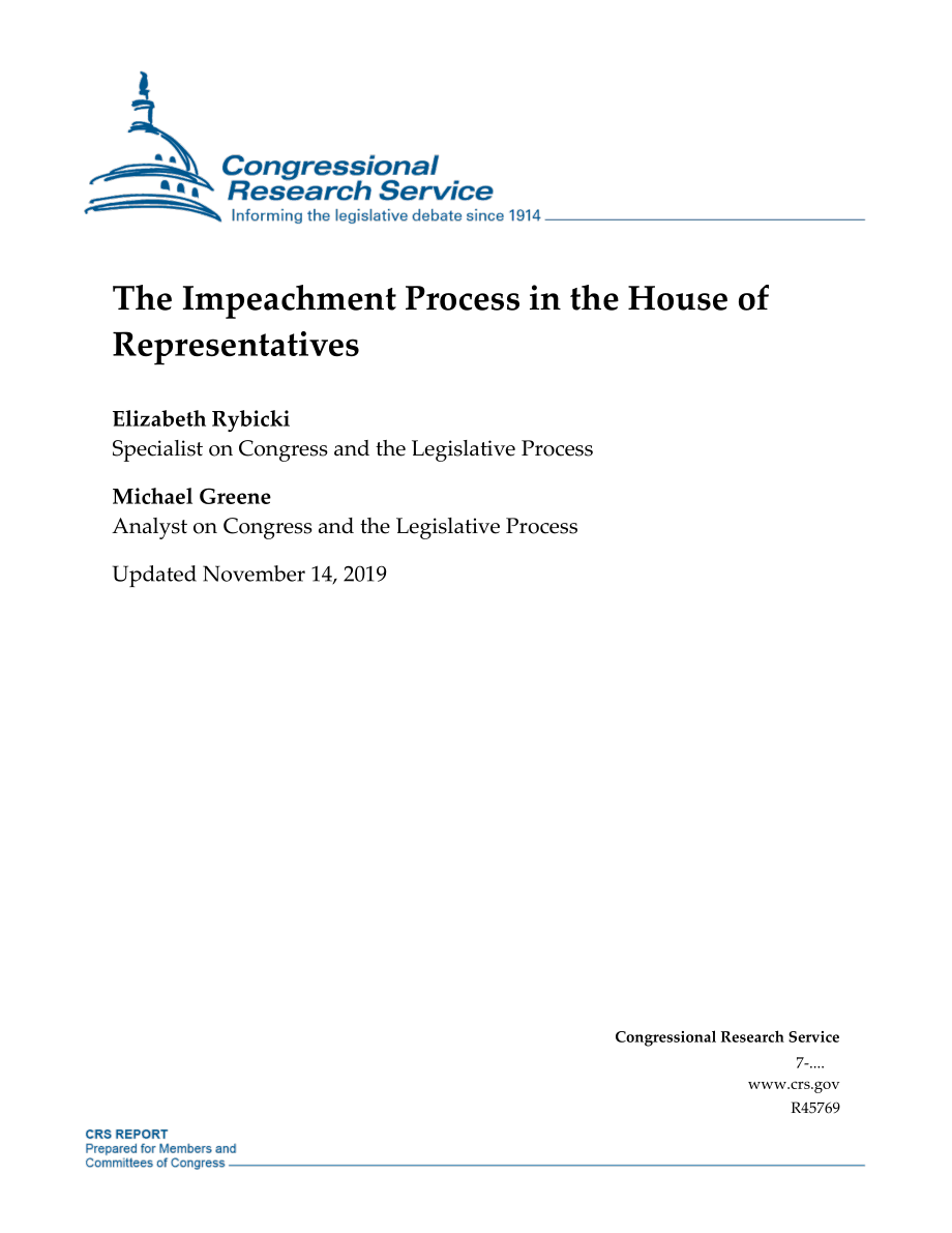 [20191114]R45769_众议院弹劾程序.pdf_第1页