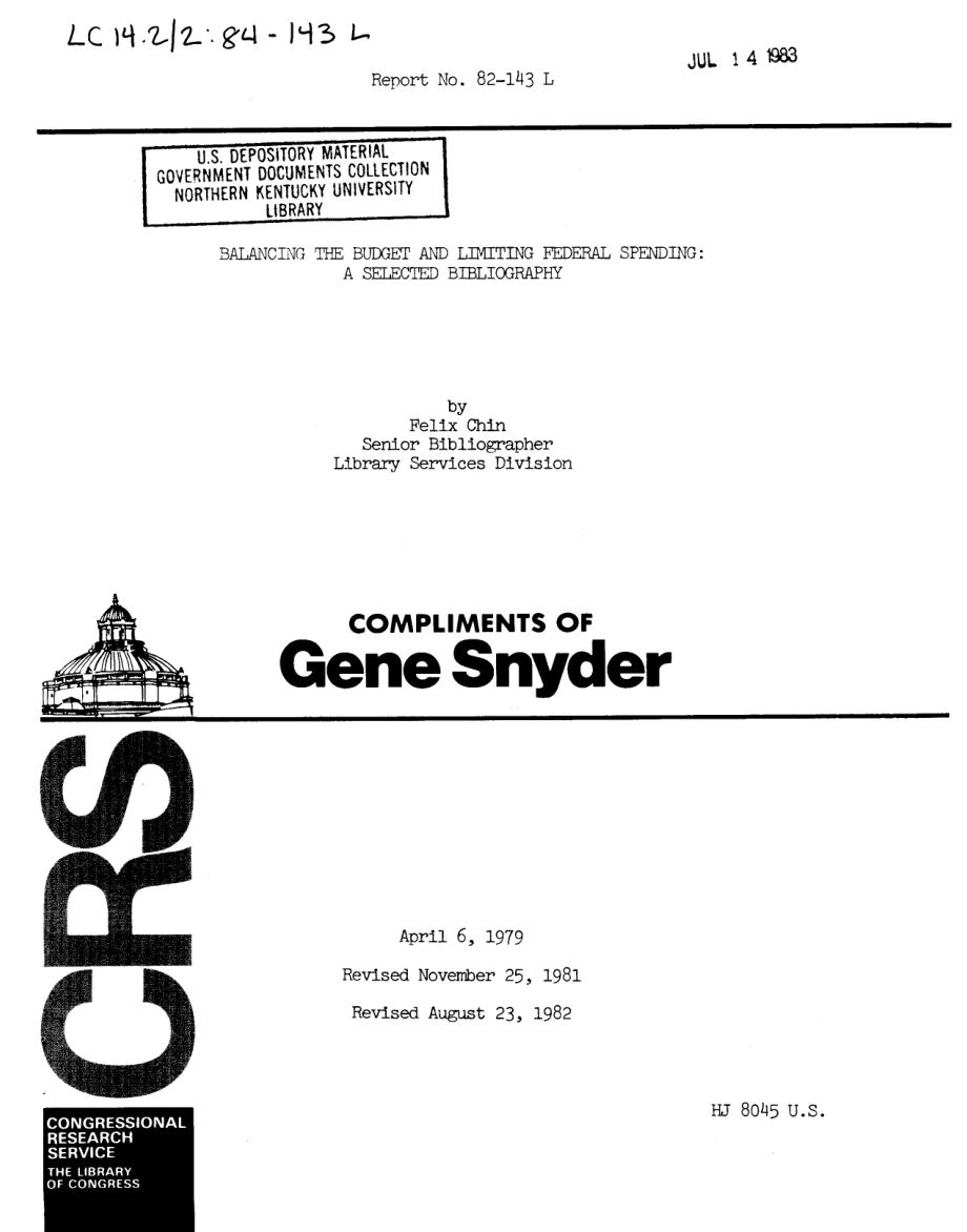 [19820823]84-143L_平衡预算和限制联邦开支：精选书目.pdf_第1页