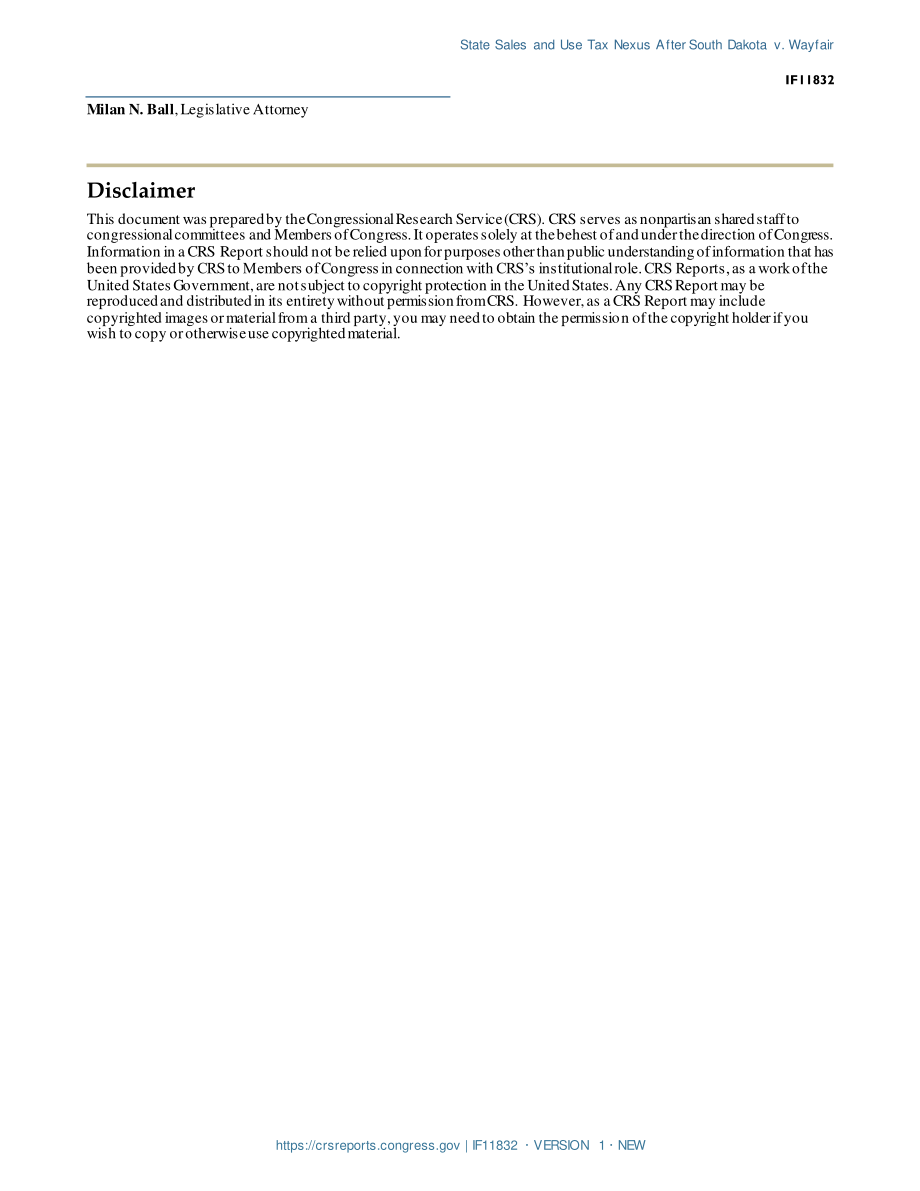 [20210514]IF11832_南达科他州诉Wayfair案后的州销售和使用税关系.pdf_第3页