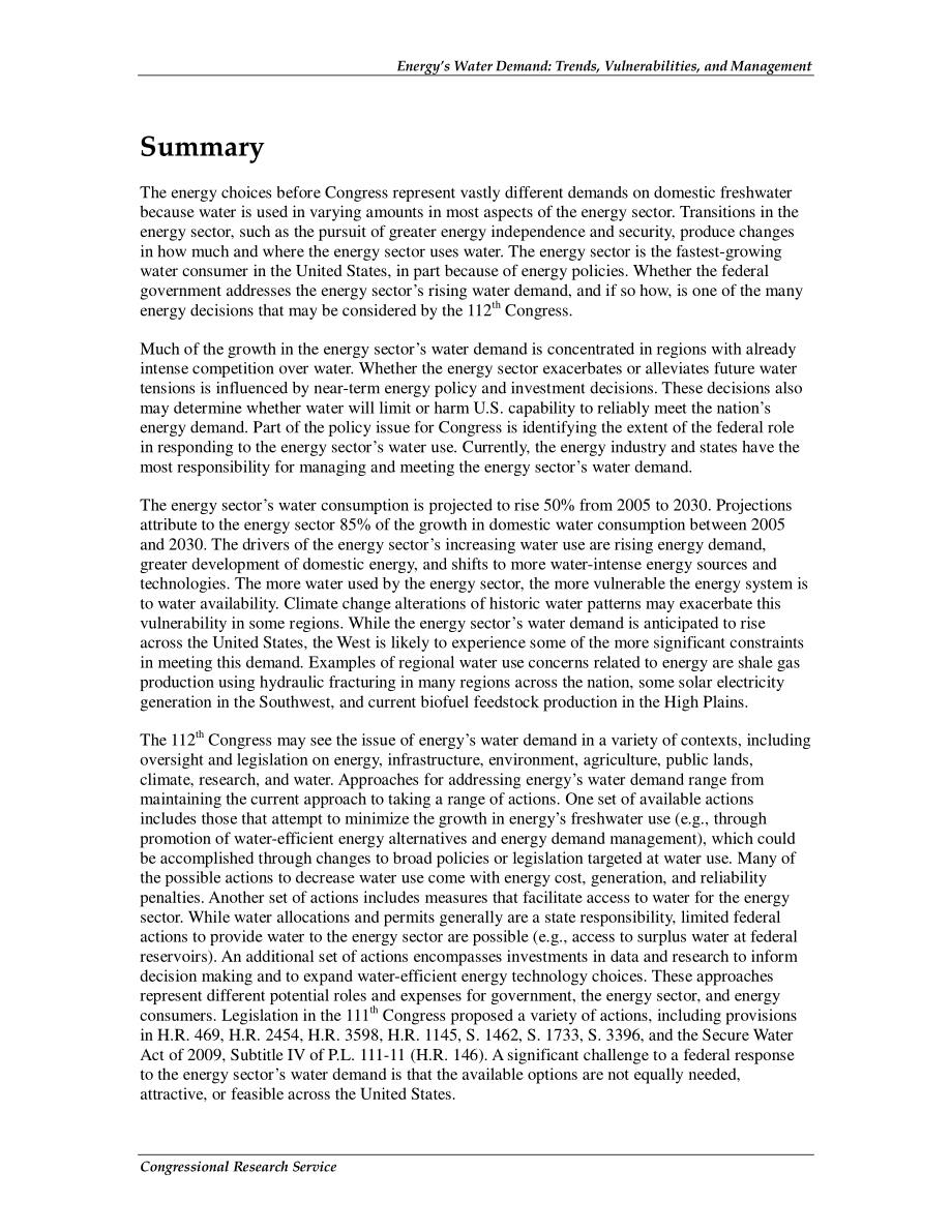 [20110105]R41507_能源需水量：趋势、漏洞和管理.pdf_第2页
