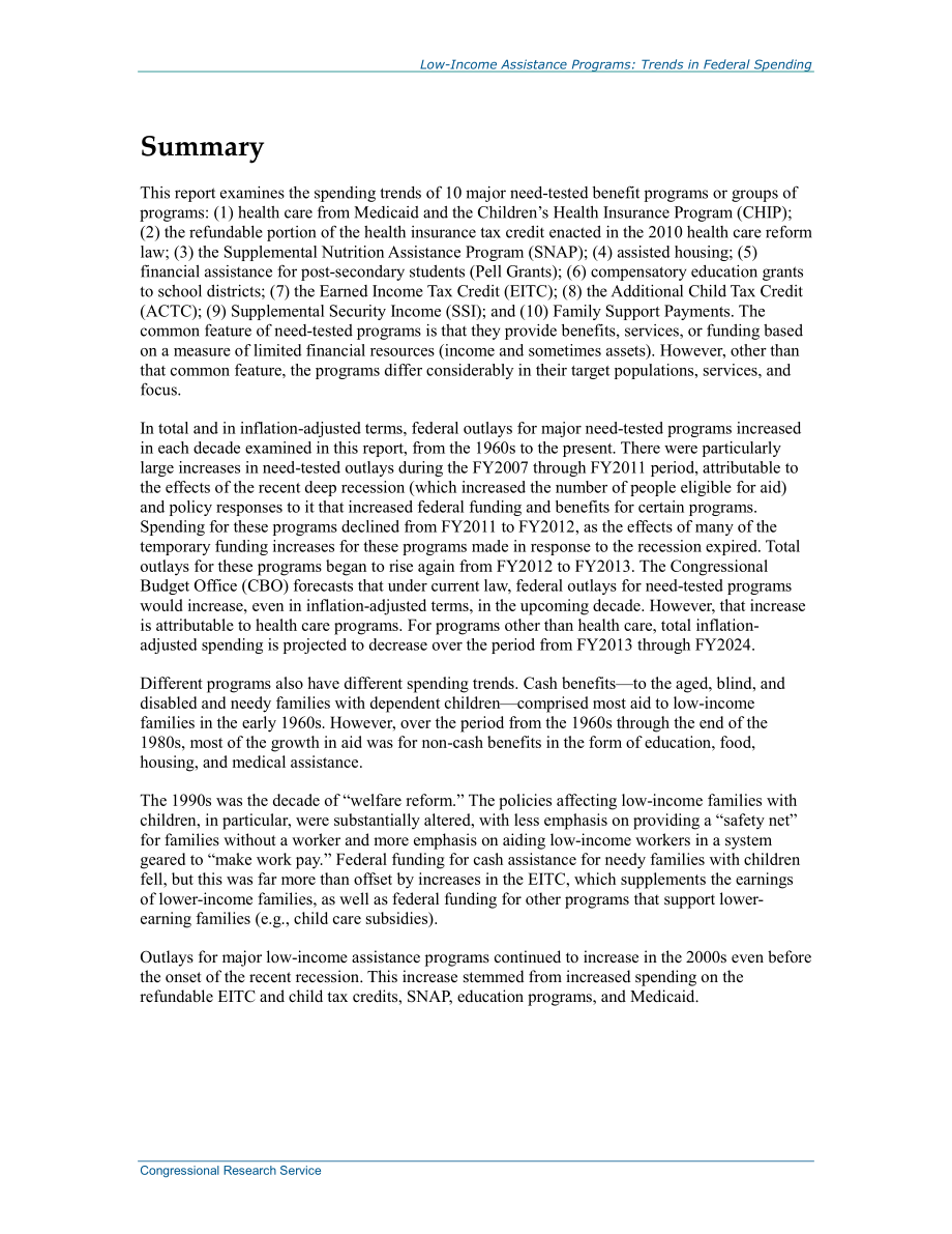 [20140507]R41823_低收入援助计划：联邦支出趋势.pdf_第2页