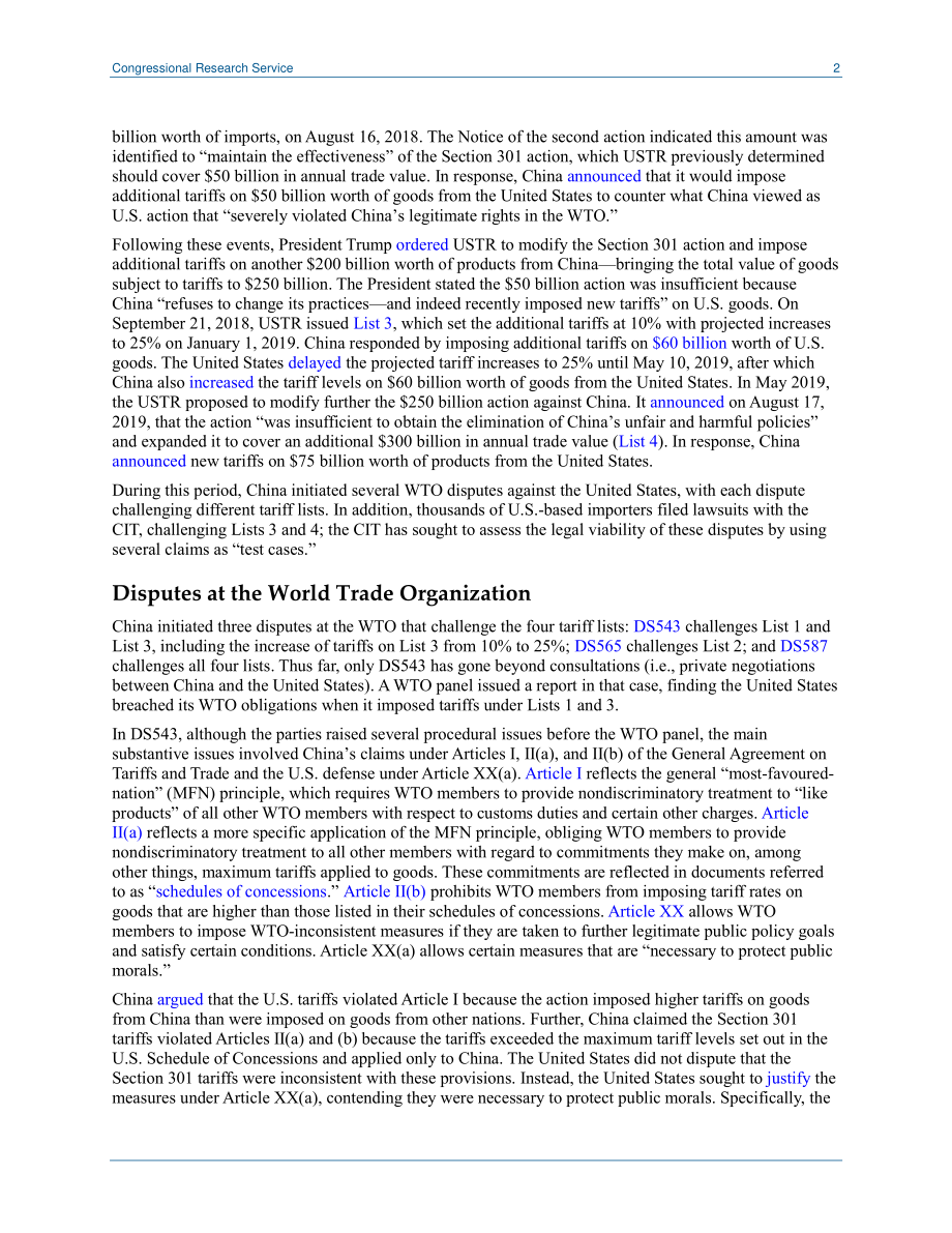 [20220405]LSB10553_第301节来自中国的货物关税：国际和国内法律挑战.pdf_第2页