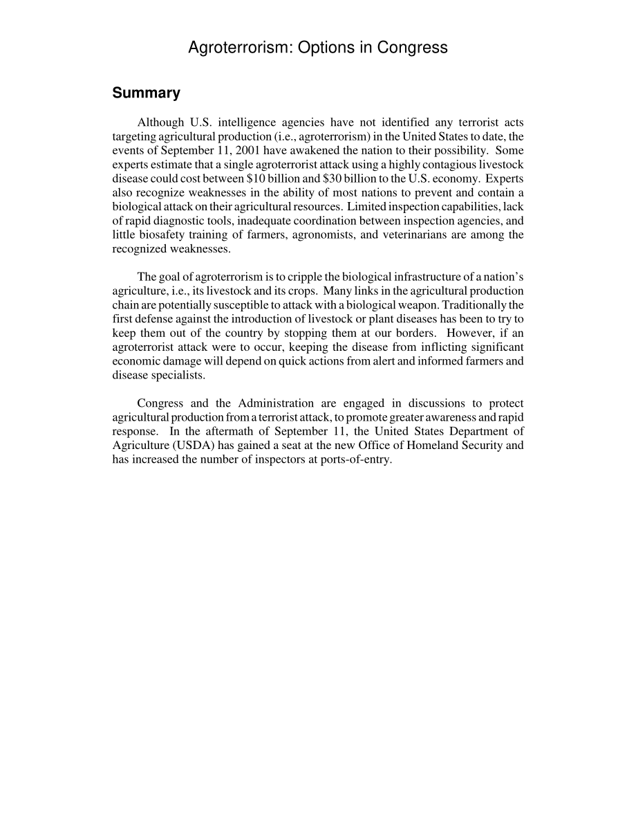[20020717]RL31217_农业恐怖主义：国会中的选项.pdf_第2页