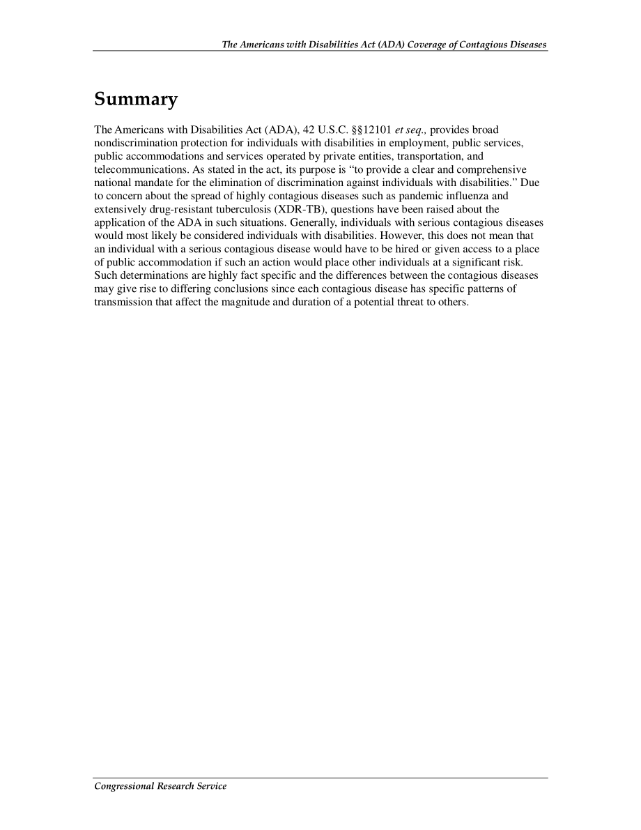 [20110110]RS22219_《美国残疾人法案》（ADA）对传染病的覆盖范围.pdf_第2页