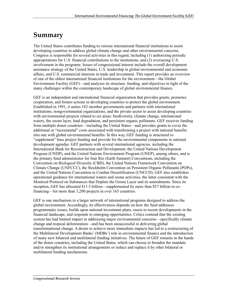 [20130603]R41165_国际环境融资：全球环境基金（GEF）.pdf_第2页