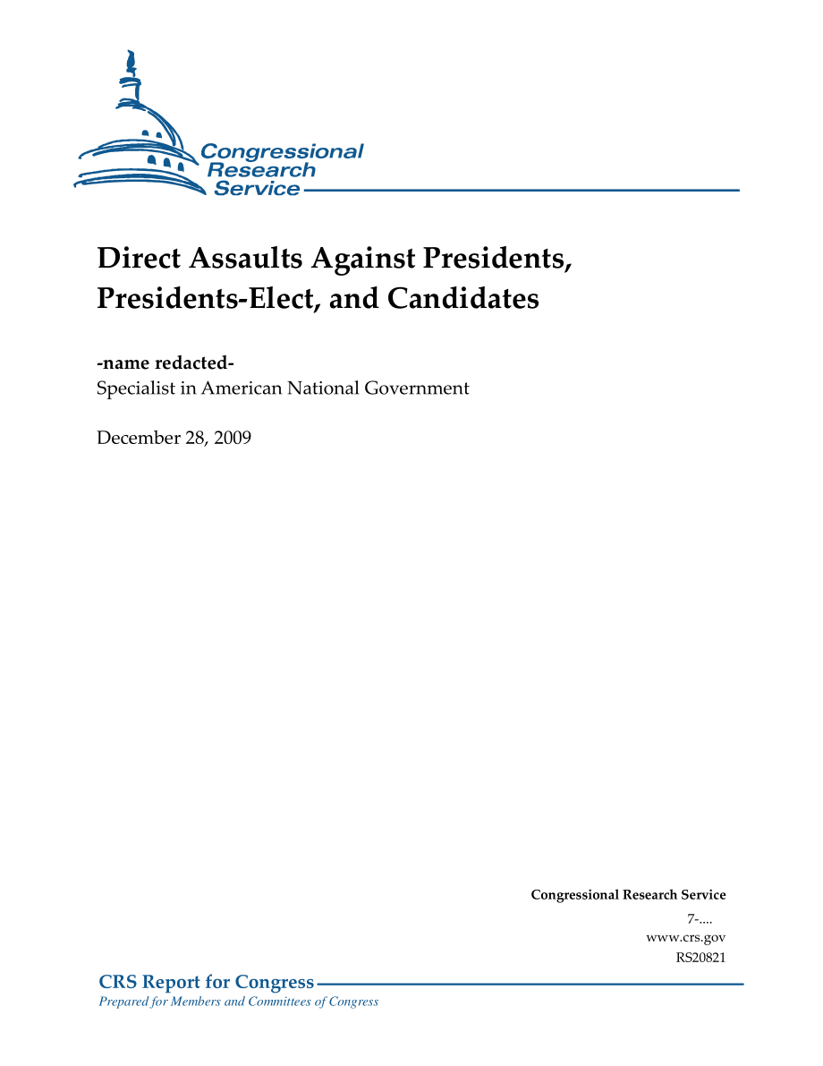 [20091228]RS20821_直接攻击总统、当选总统和候选人.pdf_第1页