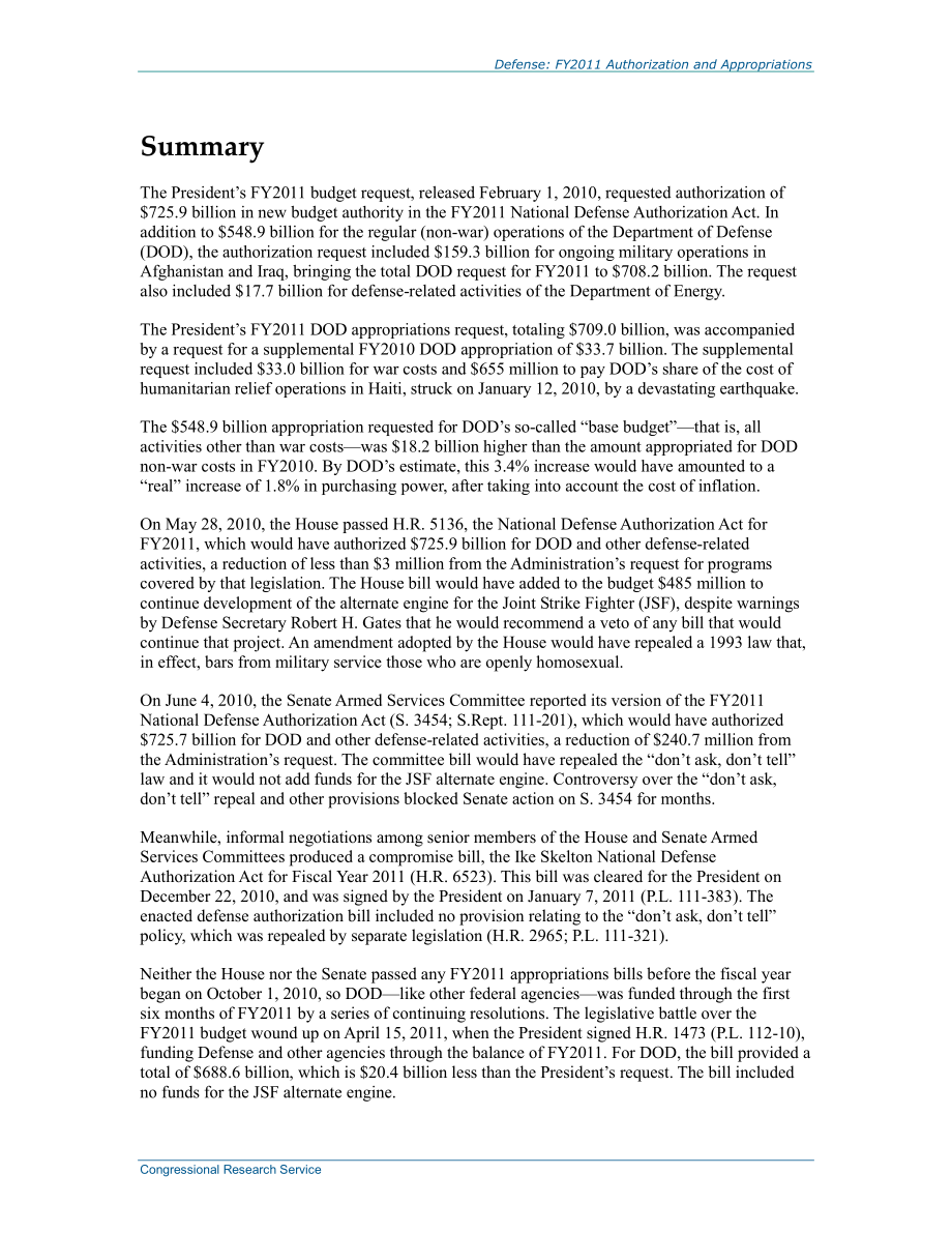 [20110517]R41254_辩护：2011财年授权和拨款.pdf_第2页