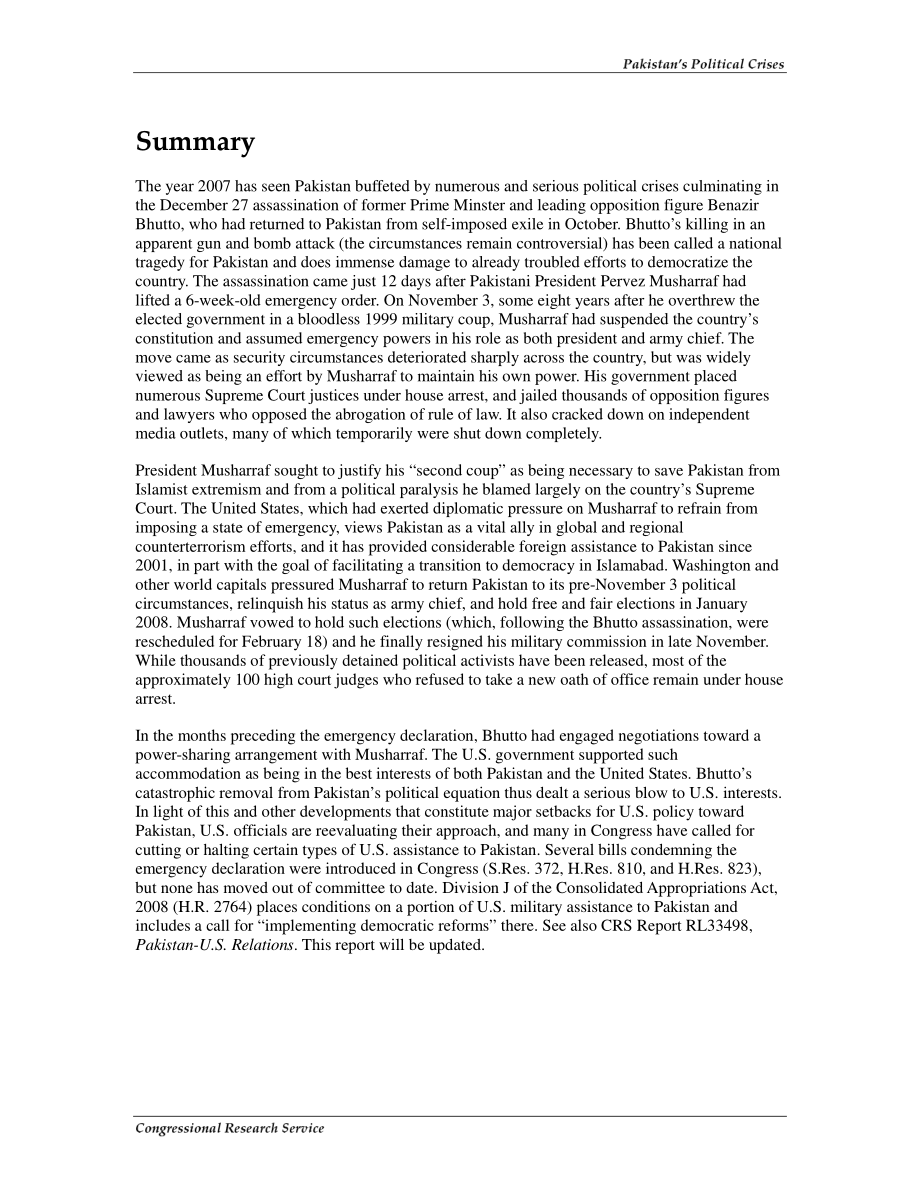 [20080103]RL34240_巴基斯坦的政治危机.pdf_第2页
