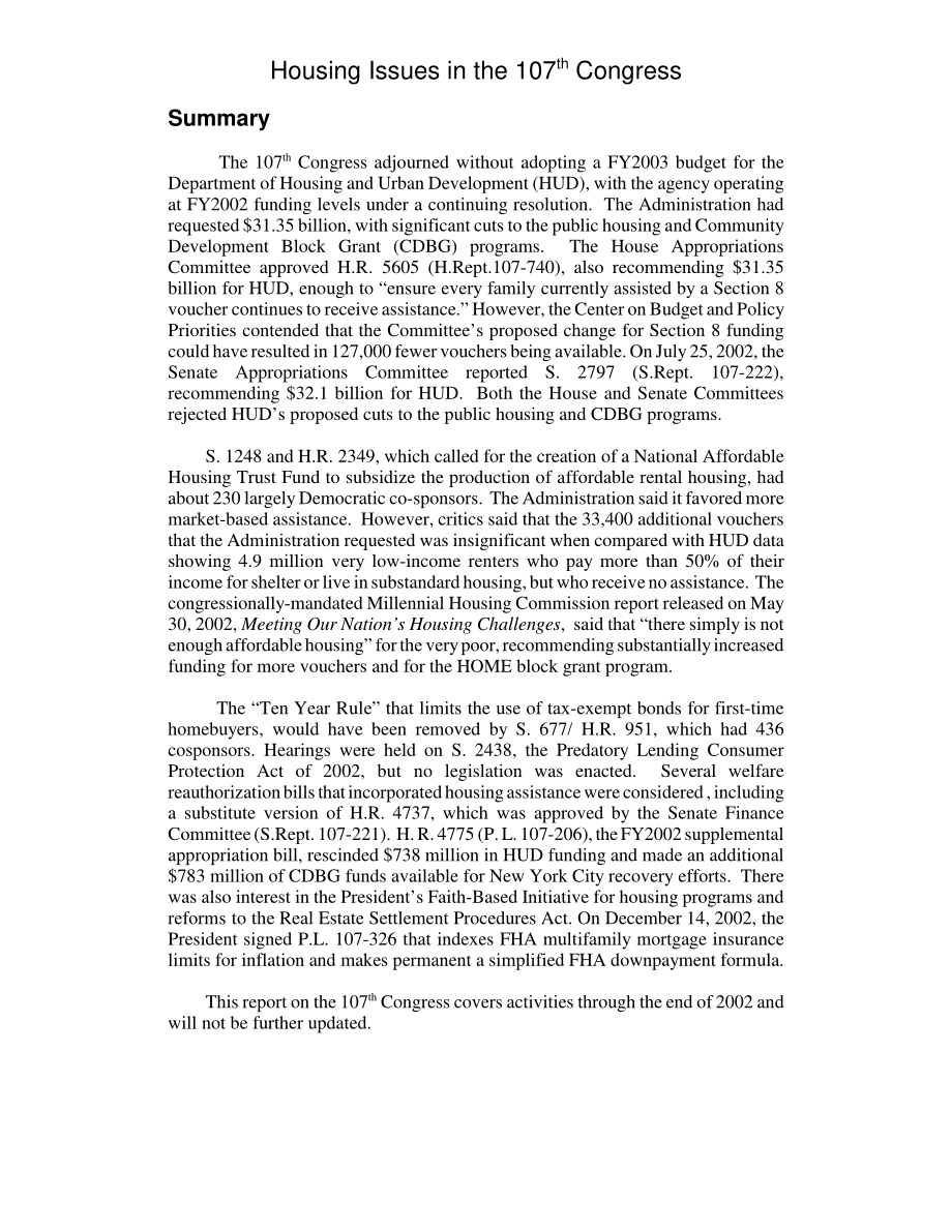 [20030207]RL30916_第107届国会的住房问题.pdf_第2页