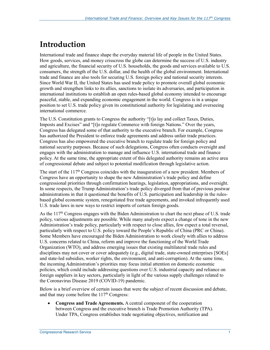 [20210203]R46669_国际贸易和金融：第117届大会概况和关键问题.pdf_第3页