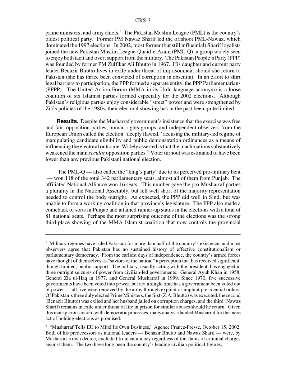 [20030923]RS21299_巴基斯坦国内政治发展：国会议题.pdf_第3页