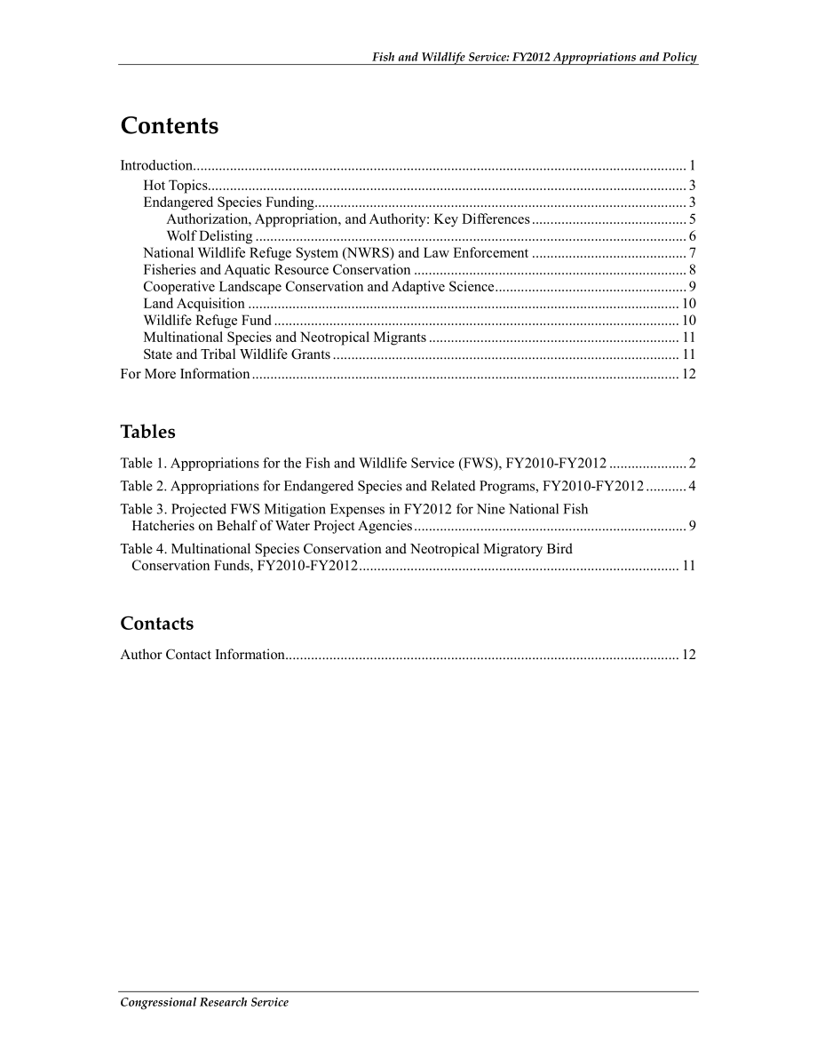 [20120104]R41928_鱼类和野生动物服务局：2012财年拨款和政策.pdf_第3页