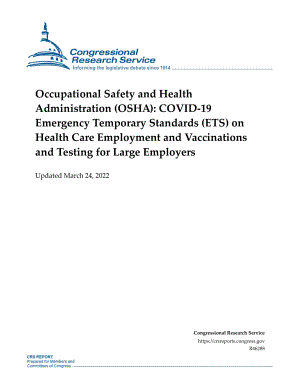 [20220324]R46288_职业安全与健康管理局（OSHA）：关于大型雇主的医疗保健就业、疫苗接种和检测的2019冠状病毒疾病紧急临时标准（ETS）.pdf