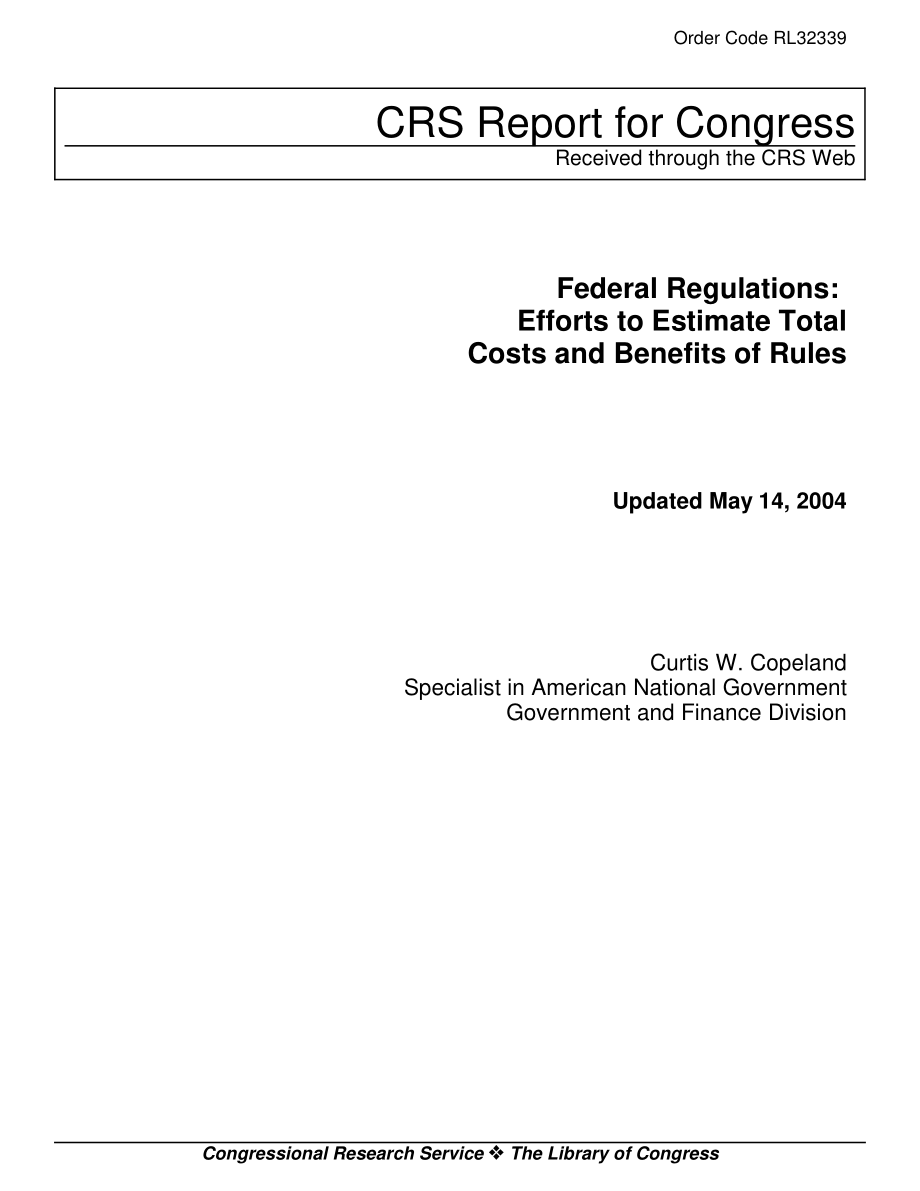 [20040514]RL32339_联邦法规：努力估算规则的总成本和收益.pdf_第1页
