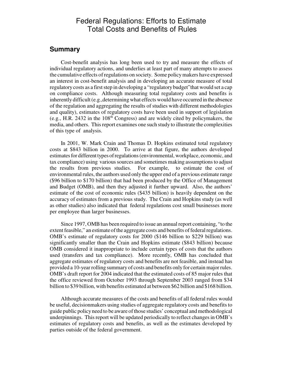 [20040514]RL32339_联邦法规：努力估算规则的总成本和收益.pdf_第2页