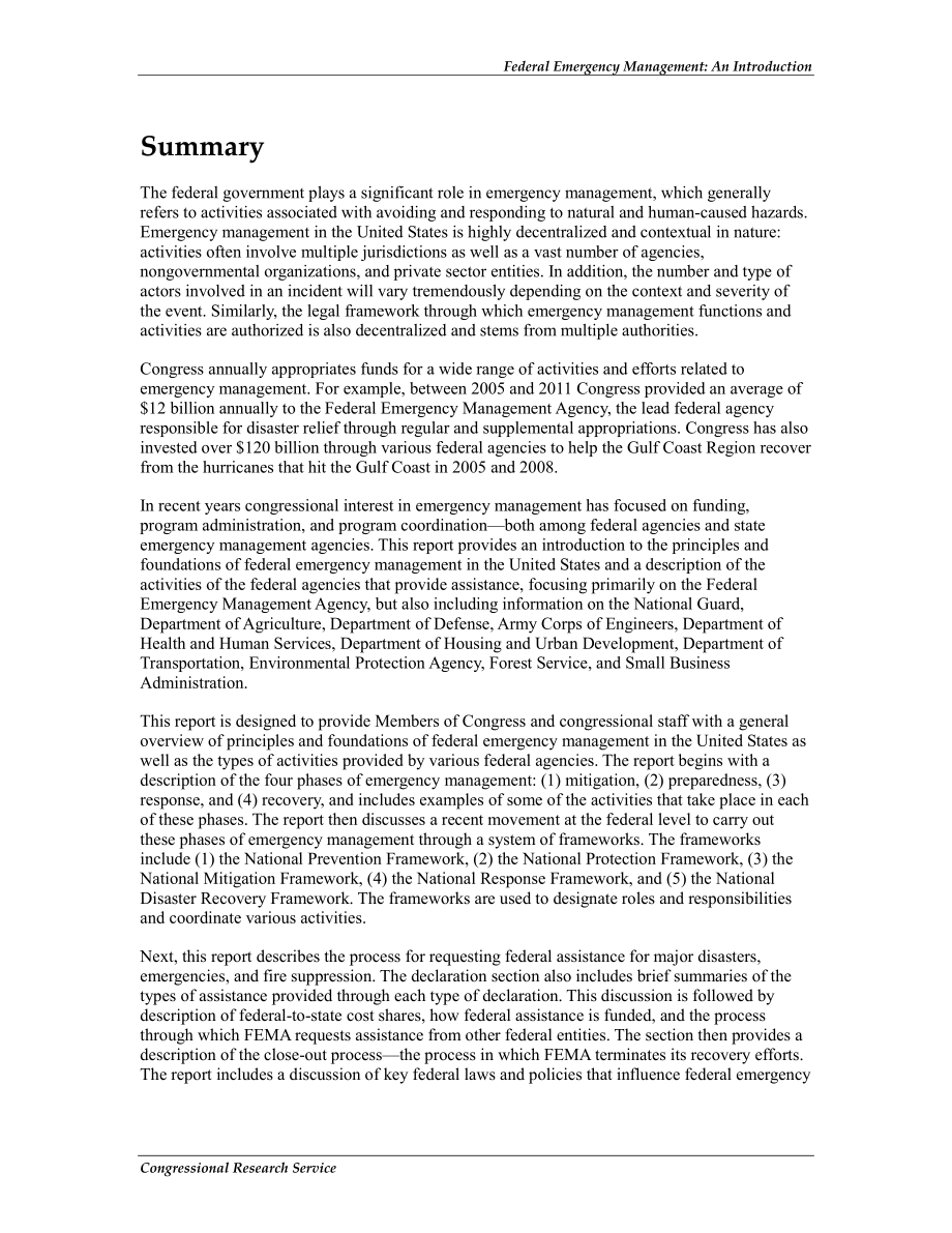 [20121130]R42845_联邦应急管理：简介.pdf_第2页