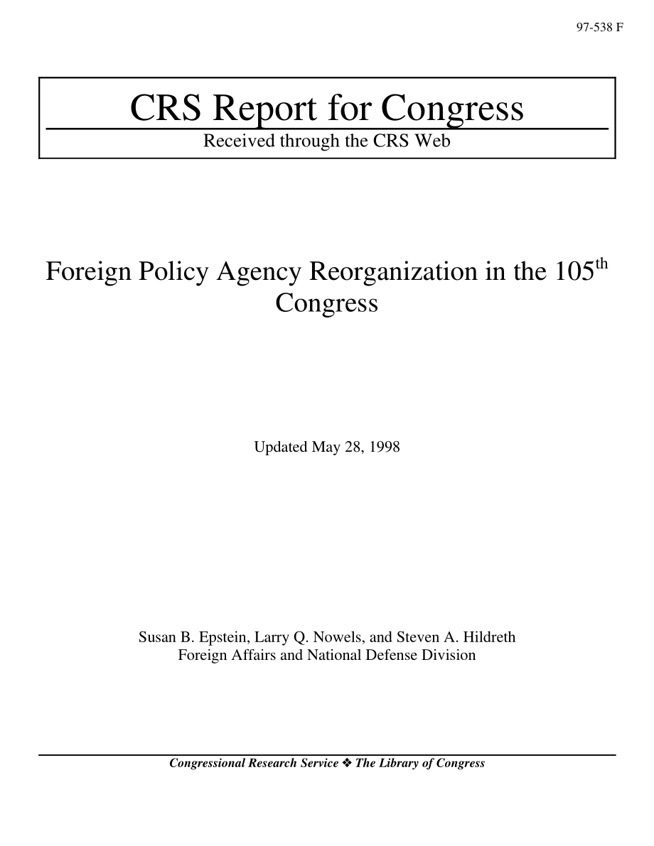 [19980528]97-538F_第105届国会外交政策机构重组.pdf_第1页