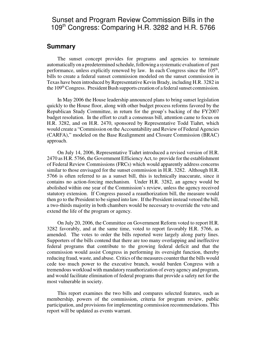 [20060725]RL33569_第109届国会日落和项目审查委员会法案：比较H.R.3282和H.R.5766.pdf_第2页