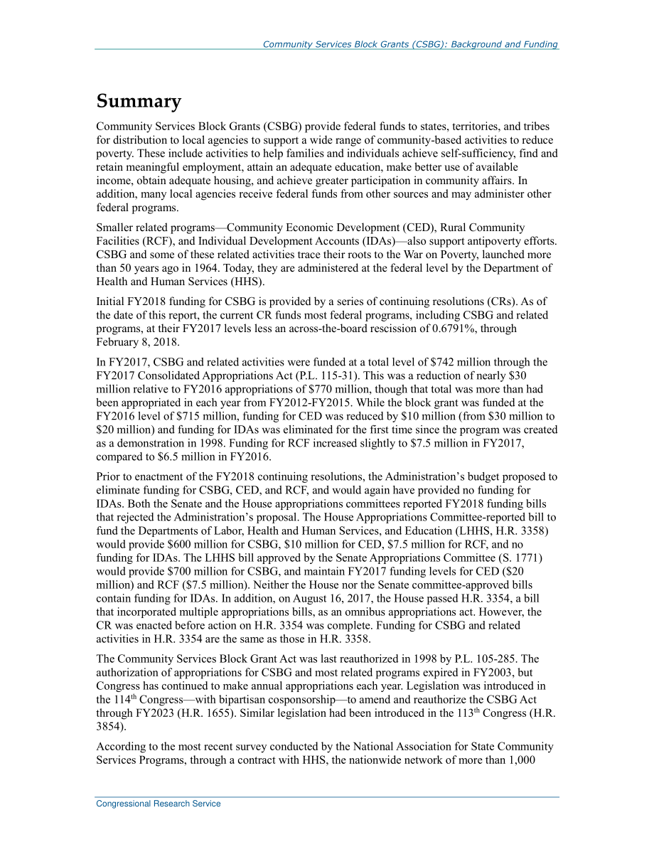 [20180123]RL32872_社区服务整体拨款（CSBG）：背景和资金.pdf_第2页