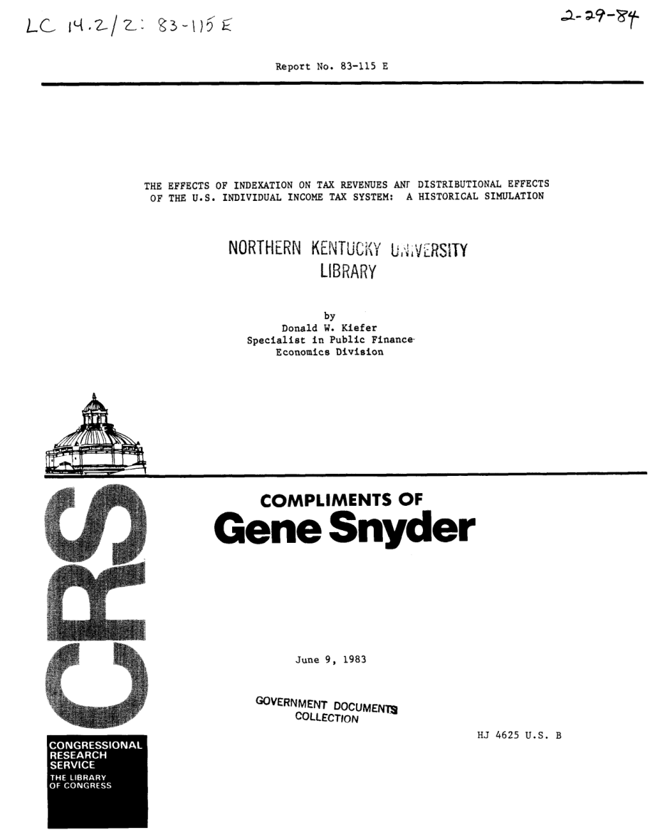 [19830609]83-115E_指数化对税收的影响以及美国个人所得税体系的分配效应：历史模拟.pdf_第1页