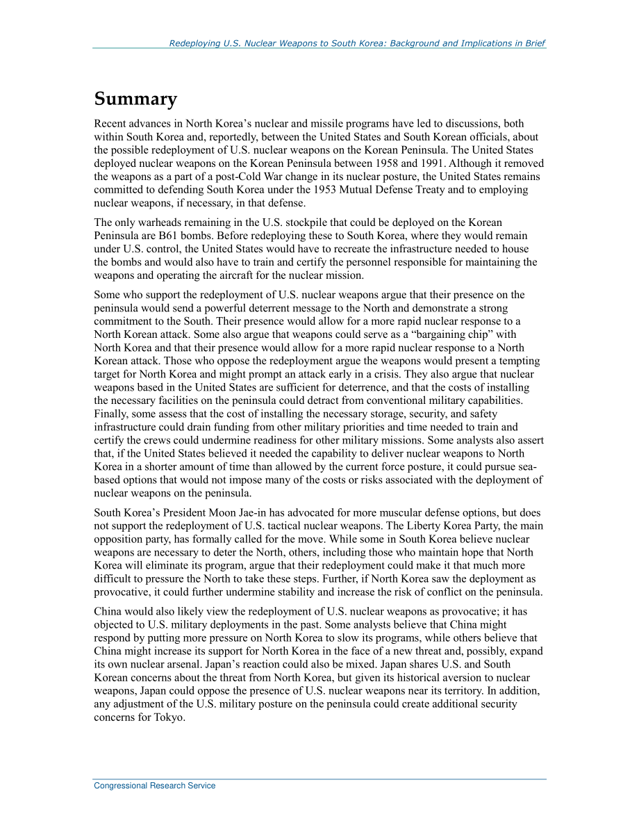 [20170914]R44950_将美国核武器重新部署到韩国：简要介绍背景和影响.pdf_第2页