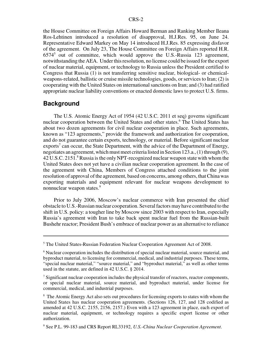 [20080730]RS22892_美俄民用核合作协议：国会议题.pdf_第2页