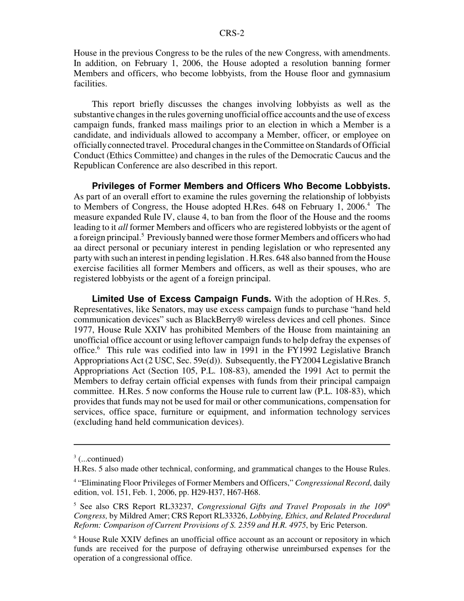 [20060525]RS22034_第109届国会众议院道德规则的变化.pdf_第2页