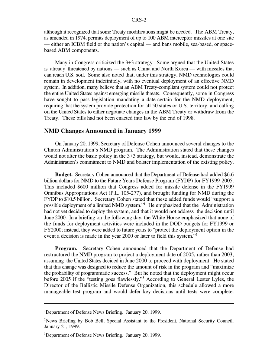 [19990319]RS20062_国家导弹防御系统和反导条约：近期事件概述.pdf_第2页