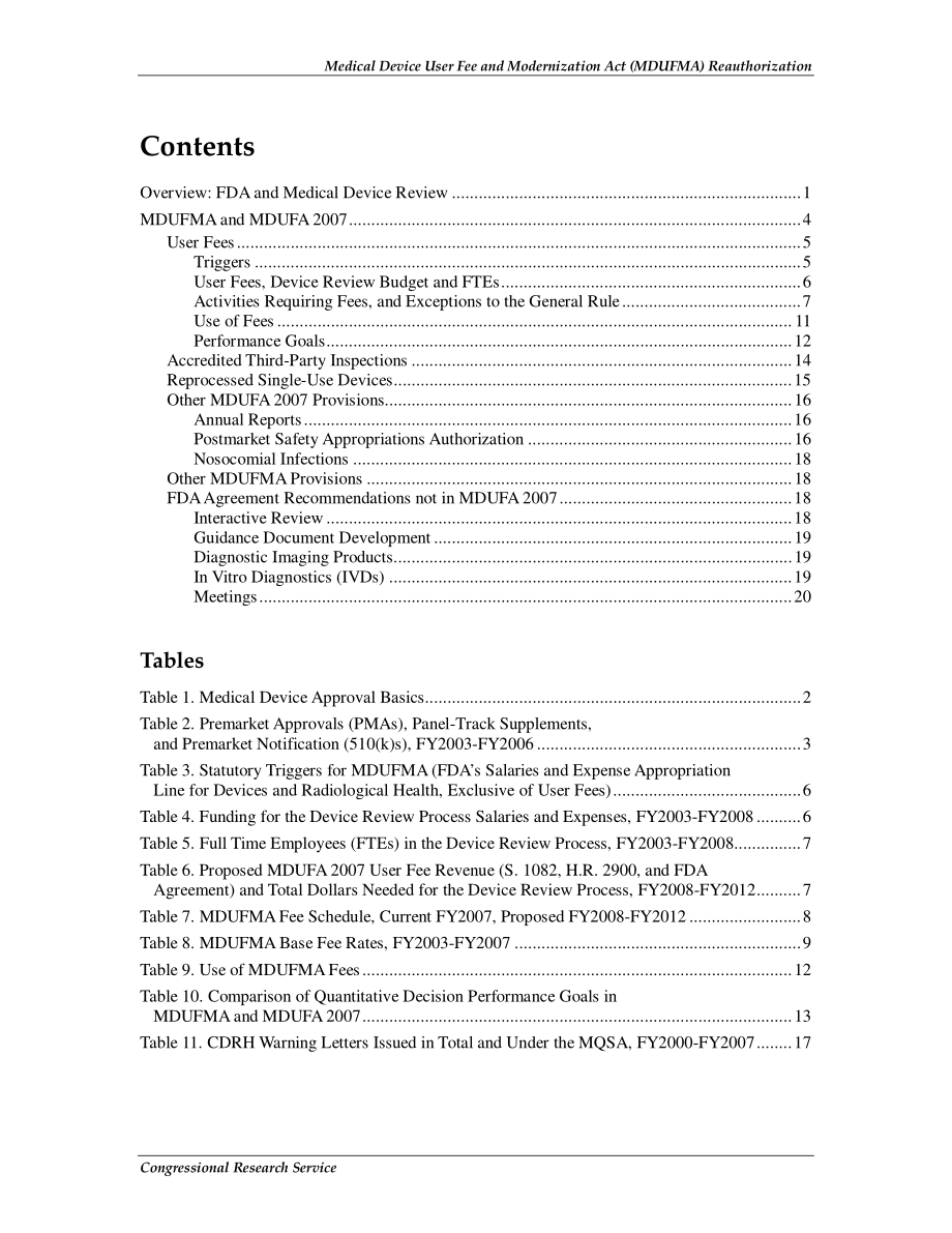 [20070712]RL33981_医疗设备用户费用和现代化法案（MDUFMA）重新授权.pdf_第3页