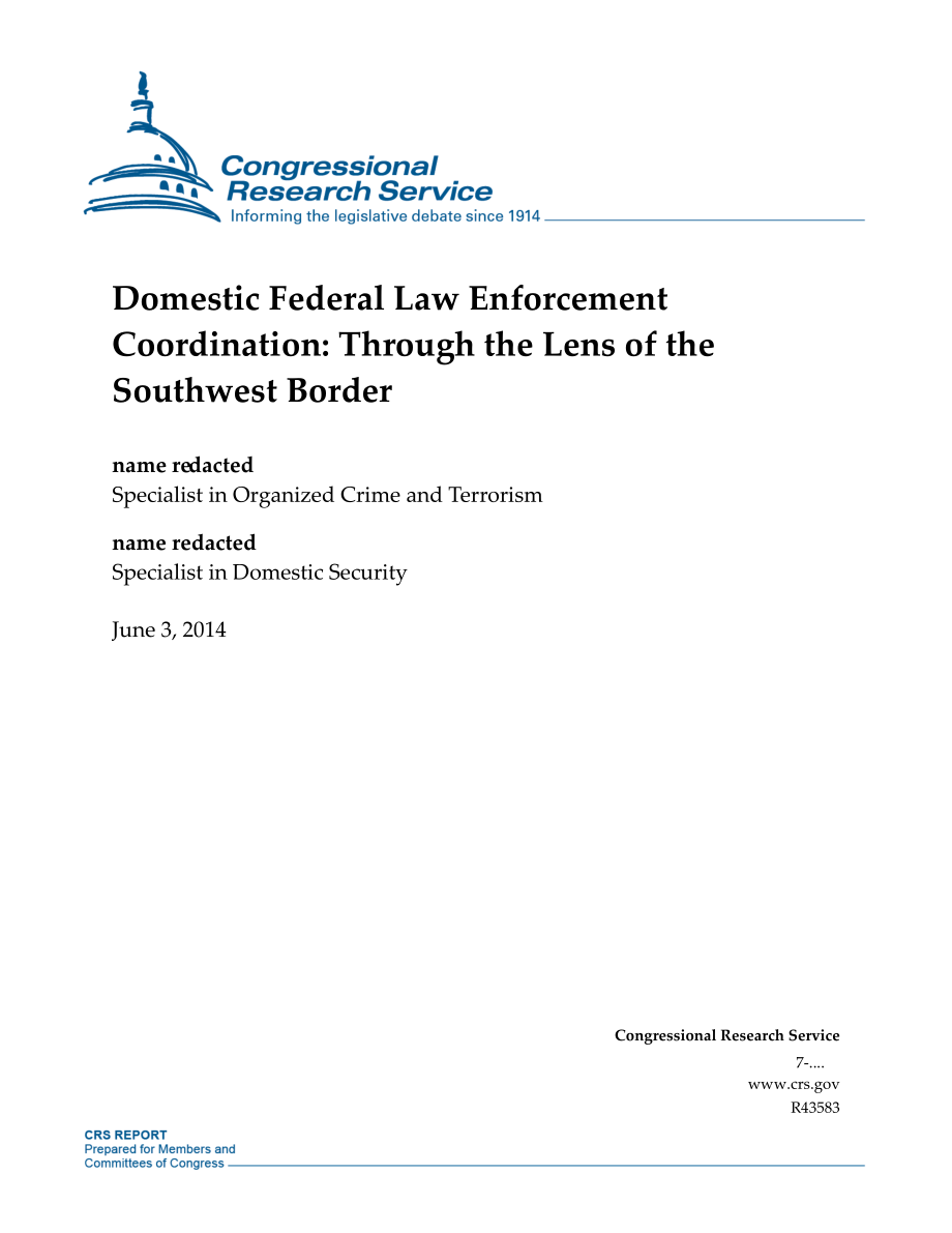 [20140603]R43583_国内联邦执法协调：透过西南边境的镜头.pdf_第1页