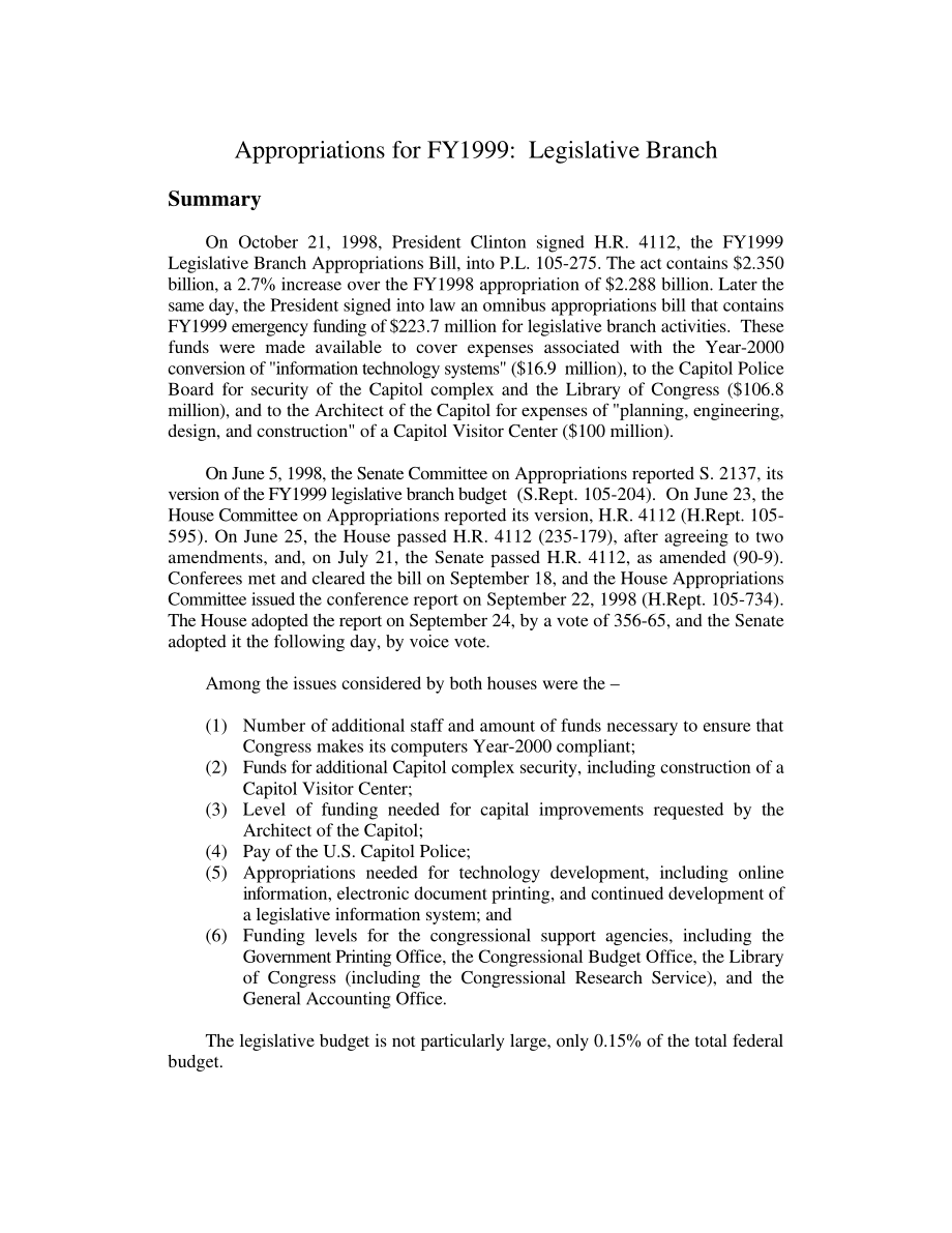 [19990311]98-212_Appropriations for FY 1999：立法部门.pdf_第3页