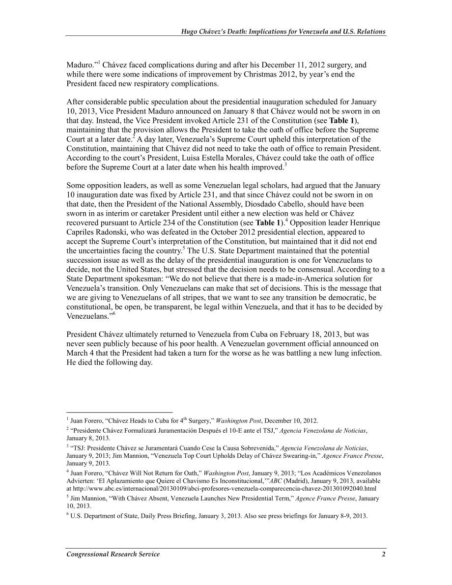 [20130409]R42989_雨果·查韦斯之死：对委内瑞拉和美国关系的影响.pdf_第3页