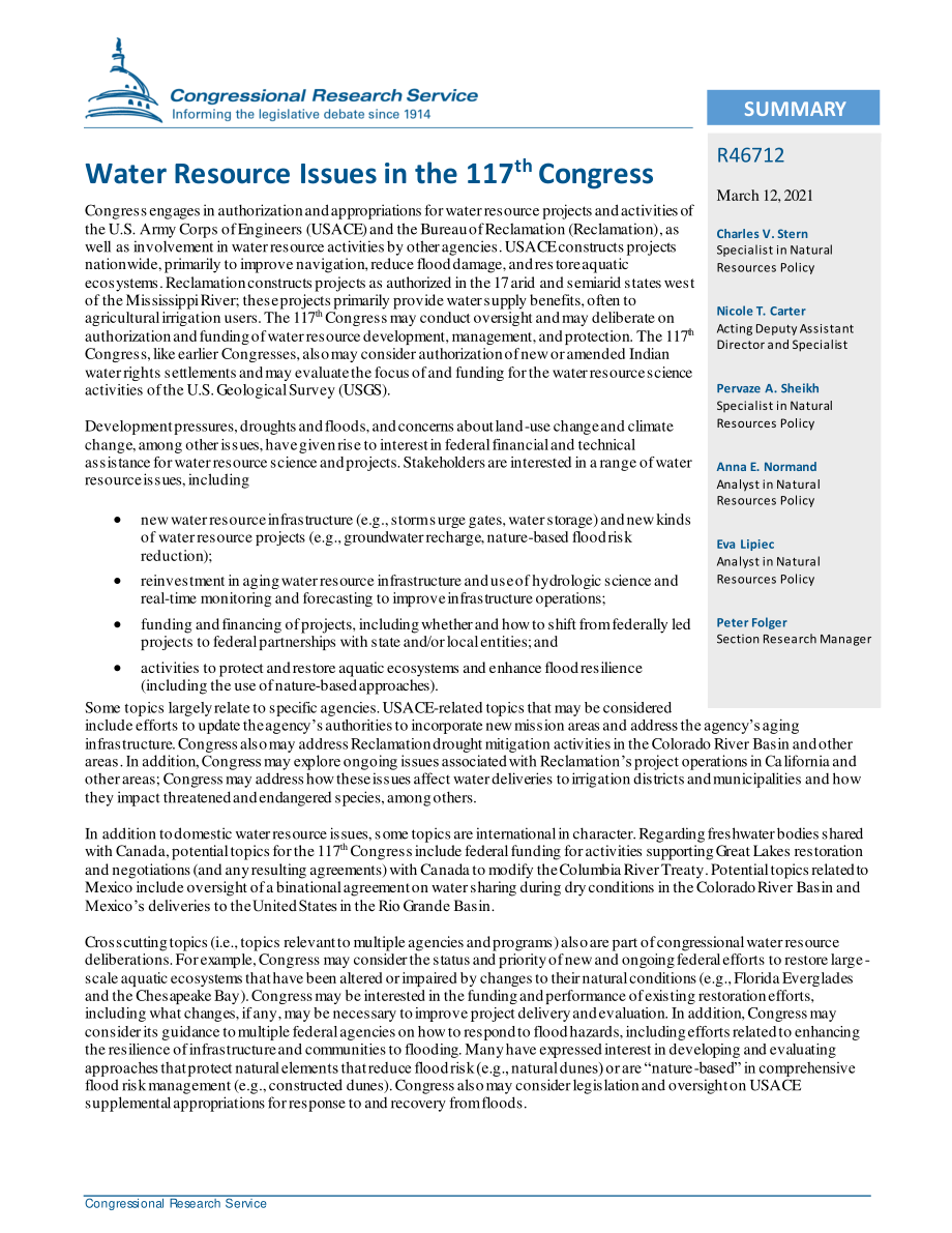 [20210312]R46712_第117届国会的水资源问题.pdf_第2页