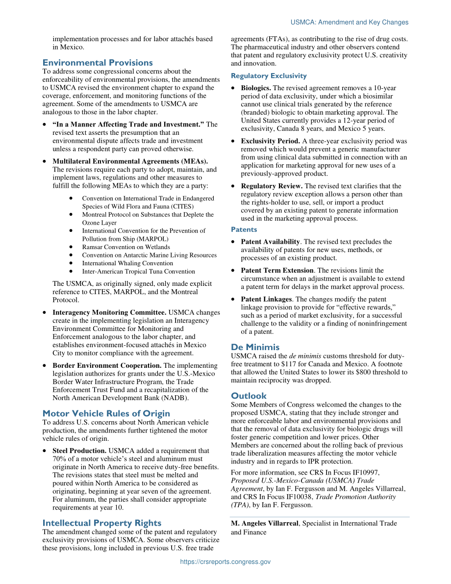 [20200130]IF11391_USMCA：修订和关键变更.pdf_第2页