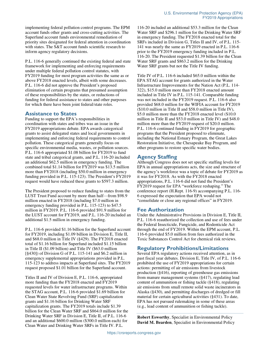 [20190909]IF11067_美国环境保护局（EPA）2019财年拨款.pdf_第2页