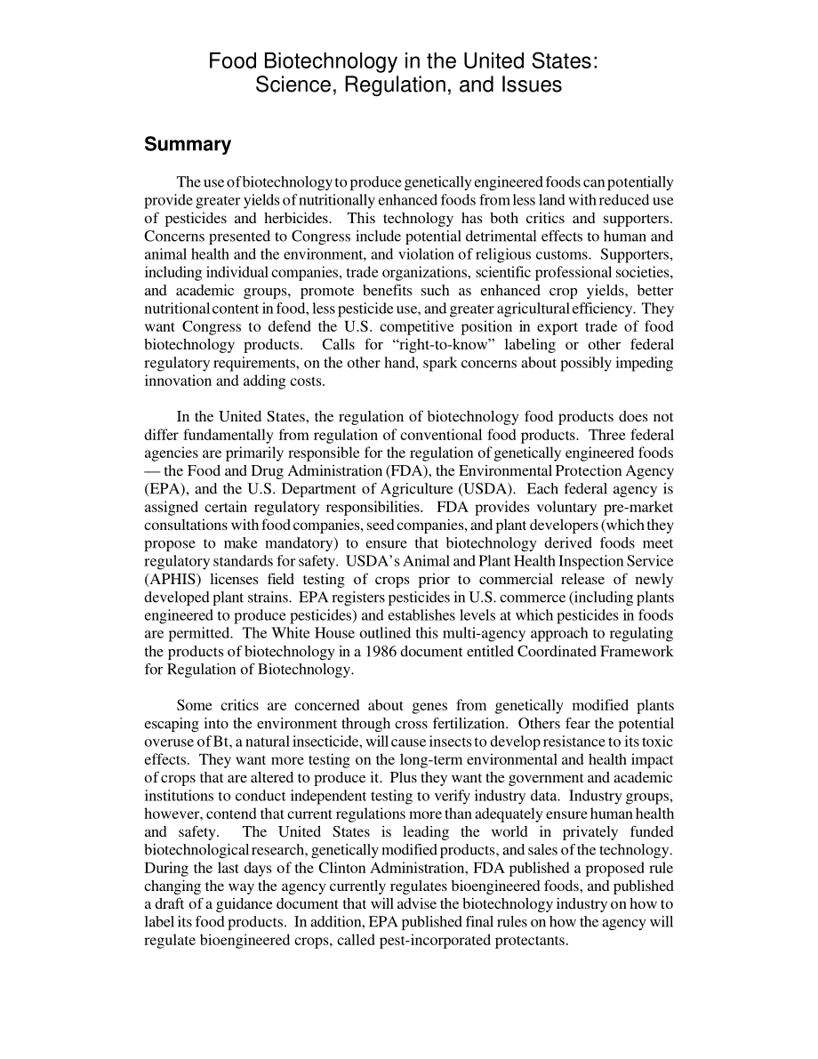 [20010119]RL30198_美国食品生物技术：科学、法规和问题.pdf_第2页