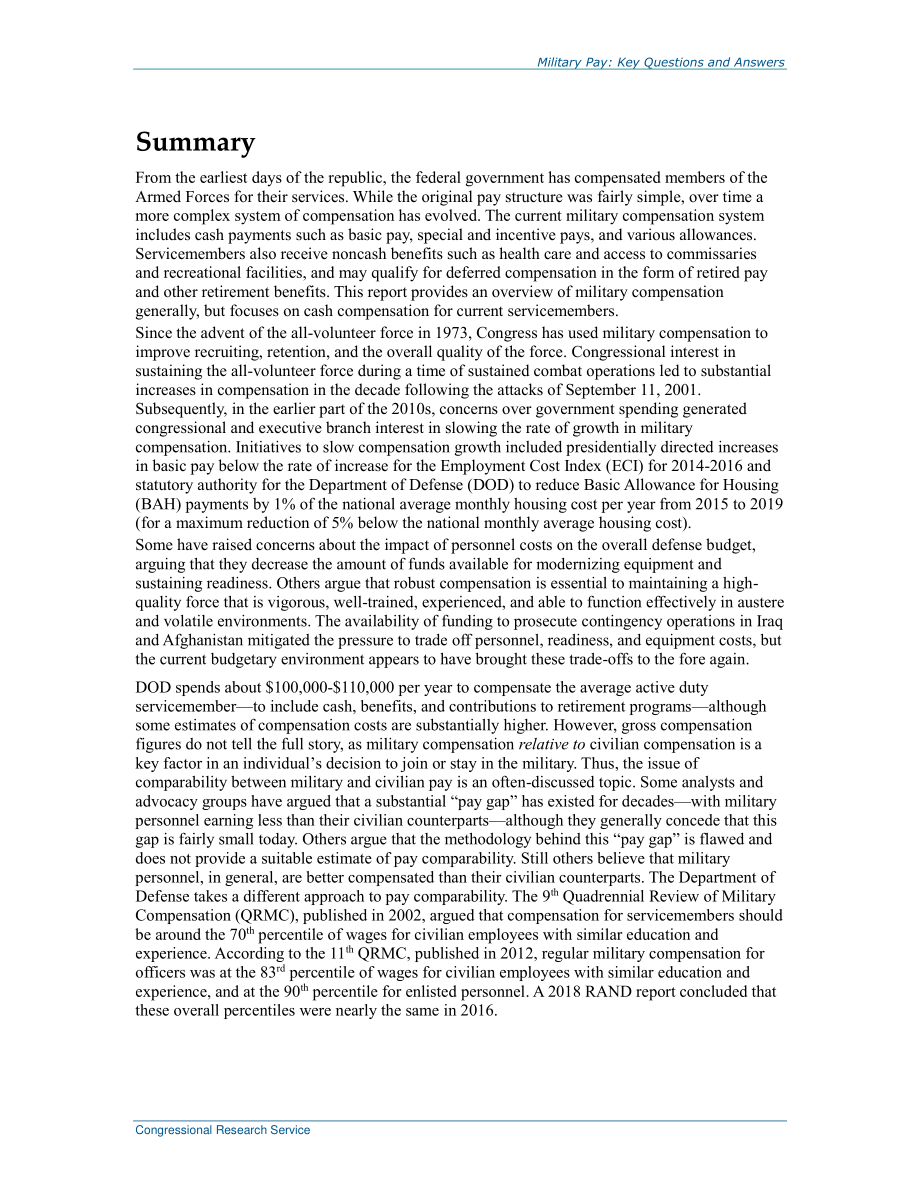 [20200717]RL33446_军饷：关键问题和答案.pdf_第2页