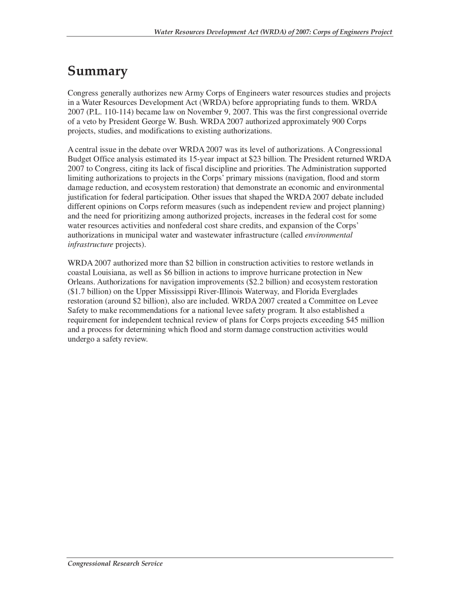 [20071120]RL33504_2007年《水资源开发法》（WRDA）：美国工程兵团项目授权问题.pdf_第2页