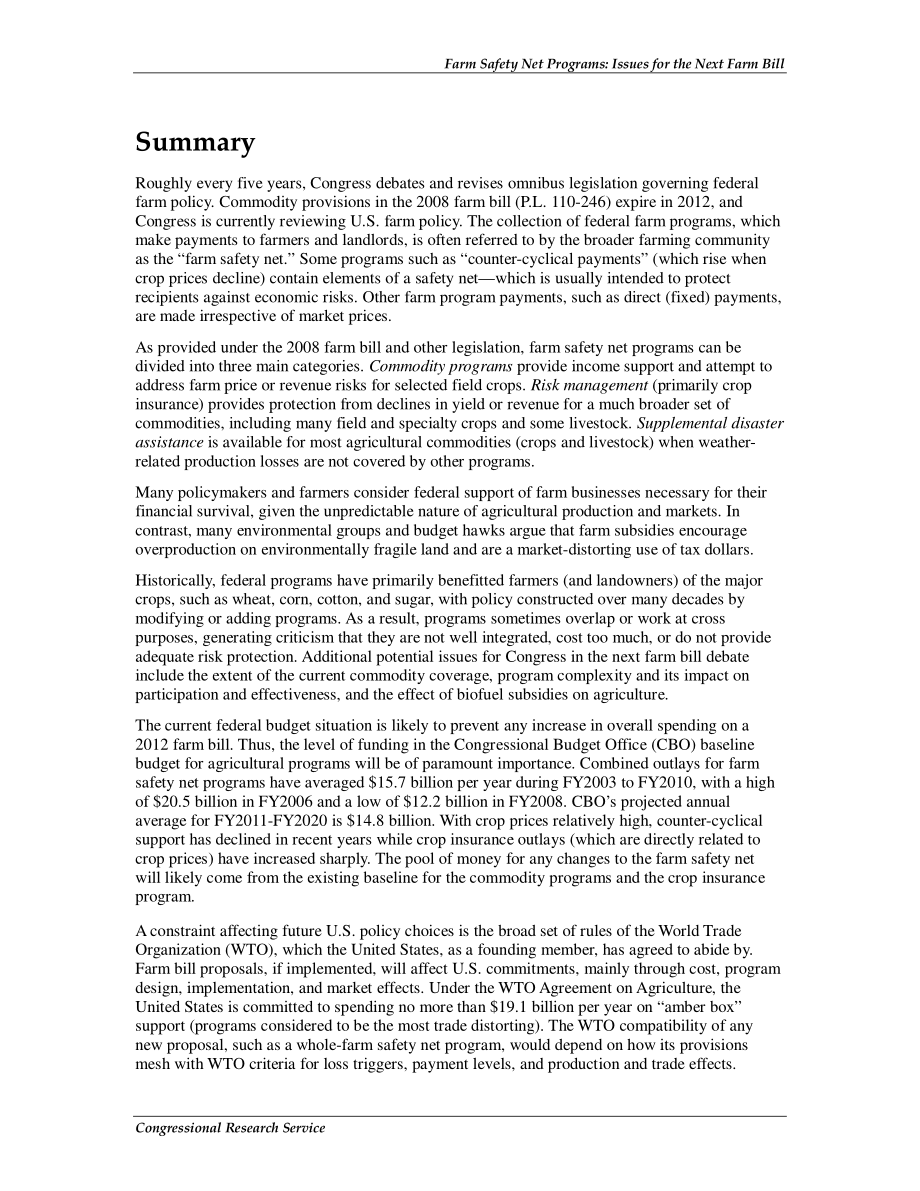 [20101207]R41317_农场安全网计划：下一个农业法案的问题.pdf_第2页